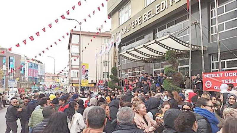 Maltepe Belediyesi’nde grev zamanı