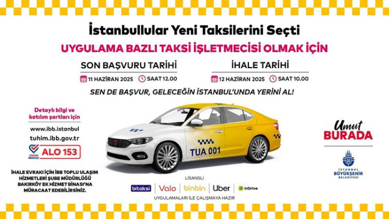 İBB'den, 150 Yeni Taksi Plakası